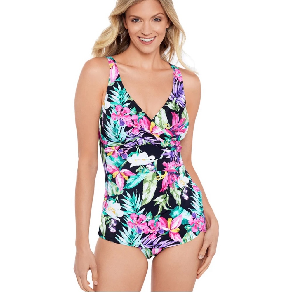NEW! | Shape Solver By Penbrooke Tropical One Piece Swimsuit | Size 12 | NWT